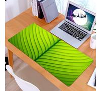 KDWJS Tapis de Souris XXL Speed Gaming - 90x40 cm - Base en Caoutchouc antidérapant Extended - Améliore la précision et la Vitesse - Texture Verte et ondulée rayée d'une Feuille Verte