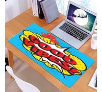 KDWJS Tapis de Souris XXL Speed Gaming - 90x40 cm - Base en Caoutchouc antidérapant Extended - Améliore la précision et la Vitesse - Bonnes Vibrations, Composition Pop Art avec Bulles de Dialogue, Le