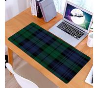 KDWJS Tapis de Souris XXL Speed Gaming - 90x40 cm - Base en Caoutchouc antidérapant Extended - Améliore la précision et la Vitesse - Motif Tartan Classique, Dessin répétitif de carrés Verts, Bleus et