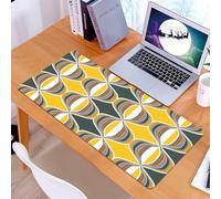 KDWJS Tapis de Souris XXL Speed Gaming - 90x40 cm - Base en Caoutchouc antidérapant Extended - Améliore la précision et la Vitesse - Rayures géométriques Courbes en Cercles dans Un Style de Conte abs