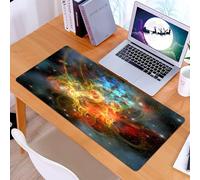 KDWJS Tapis de Souris XXL Speed Gaming - 90x40 cm - Base en Caoutchouc antidérapant Extended - Améliore la précision et la Vitesse - L'énergie Cosmique se manifeste dans la symphonie des Couleurs, de