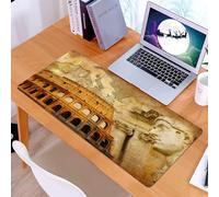 KDWJS Tapis de Souris XXL Speed Gaming - 90x40 cm - Base en Caoutchouc antidérapant Extended - Améliore la précision et la Vitesse - Rétro, Empire Romain Concept Colonnes célèbres Sculpteur Colisée C