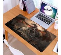KDWJS Tapis de Souris XXL Speed Gaming - 90x40 cm - Base en Caoutchouc antidérapant Extended - Améliore la précision et la Vitesse - Combat médiéval avec des Monstres de Style Gothique, Guerre d'horr