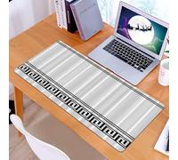 KDWJS Tapis de Souris XXL Speed Gaming - 90x40 cm - Base en Caoutchouc antidérapant Extended - Améliore la précision et la Vitesse - Motifs de méandres harmonieux. Frette ou clé Grecque. Ornement NOI