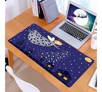 KDWJS Tapis de Souris XXL Speed Gaming - 90x40 cm - Base en Caoutchouc antidérapant Extended - Améliore la précision et la Vitesse - Un Conte de fées agréable, Une fée aux Costumes en Forme de cœur r