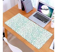 KDWJS Tapis de Souris XXL Speed Gaming - 90x40 cm - Base en Caoutchouc antidérapant Extended - Améliore la précision et la Vitesse - Plante, Branches et Feuilles aux Tons Bleu-Vert sur Fond tragique,