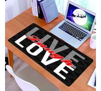 KDWJS Tapis de Souris XXL Speed Gaming - 90x40 cm - Base en Caoutchouc antidérapant Extended - Améliore la précision et la Vitesse - Vivre, Rire, Aimer, différentes Paroles de Sagesse typographiques