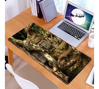 KDWJS Tapis de Souris XXL Speed Gaming - 90x40 cm - Base en Caoutchouc antidérapant Extended - Améliore la précision et la Vitesse - Fantastique, Conte de fées dans Un Tronc d'arbre dans Une forêt a
