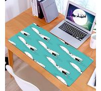 KDWJS Tapis de Souris XXL Speed Gaming - 90x40 cm - Base en Caoutchouc antidérapant Extended - Améliore la précision et la Vitesse - Motif vectoriel continu d'hippopotame Grand Hippopotame Vert