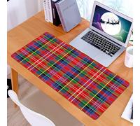 KDWJS Tapis de Souris XXL Speed Gaming - 90x40 cm - Base en Caoutchouc antidérapant Extended - Améliore la précision et la Vitesse - Plaid Rouge, Motif de Jupe Traditionnelle écossaise, Motif Tartan,