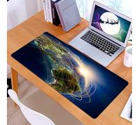 KDWJS Tapis de Souris XXL Speed Gaming - 90x40 cm - Base en Caoutchouc antidérapant Extended - Améliore la précision et la Vitesse - Connectivité Mondiale, la représentation de la Terre est Un rayonn