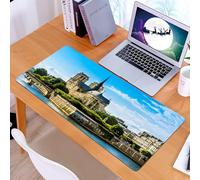 KDWJS Tapis de Souris XXL Speed Gaming - 90x40 cm - Base en Caoutchouc antidérapant Extended - Améliore la précision et la Vitesse - Décor de Paris, Cathédrale Notre Dame De Paris Ancienne destinati