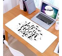 KDWJS Tapis de Souris XXL Speed Gaming - 90x40 cm - Base en Caoutchouc antidérapant Extended - Améliore la précision et la Vitesse - Je t'aime jusqu'à la Lune et au Dos. Élément de Typographie de pol