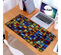 KDWJS Tapis de Souris XXL Speed Gaming - 90x40 cm - Base en Caoutchouc antidérapant Extended - Améliore la précision et la Vitesse - Motif de mosaïque Antique et médiéval, Motif de Fond sans Couture