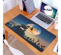 KDWJS Tapis de Souris XXL Speed Gaming - 90x40 cm - Base en Caoutchouc antidérapant Extended - Améliore la précision et la Vitesse - Monde Fantastique, Reine Morte dans Le château Zombies dans Le cim