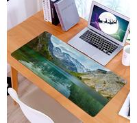 KDWJS Tapis de Souris XXL Speed Gaming - 90x40 cm - Base en Caoutchouc antidérapant Extended - Améliore la précision et la Vitesse - Paysage, lac de Montagne Serein Obersee dans la vallée des Alpes A