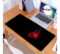KDWJS Tapis de Souris XXL Speed Gaming - 90x40 cm - Base en Caoutchouc antidérapant Extended - Améliore la précision et la Vitesse - Équipement de Boxe Rouge, Une Paire de Gants de Boxe Rouges accroc