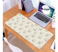 KDWJS Tapis de Souris XXL Speed Gaming - 90x40 cm - Base en Caoutchouc antidérapant Extended - Améliore la précision et la Vitesse - Lavande, Motif Grunge Vintage avec Bouquet d'herbes fanées, textes