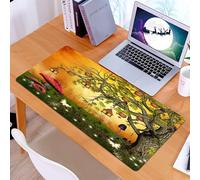 KDWJS Tapis de Souris XXL Speed Gaming - 90x40 cm - Base en Caoutchouc antidérapant Extended - Améliore la précision et la Vitesse - Décor Fantastique, forêt des Merveilles avec fées Papillons Elfes