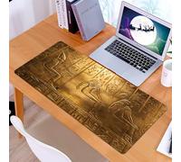 KDWJS Tapis de Souris XXL Speed Gaming - 90x40 cm - Base en Caoutchouc antidérapant Extended - Améliore la précision et la Vitesse - Égyptien, Hiéroglyphes égyptiens Textes Anciens Logographie