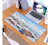 KDWJS Tapis de Souris XXL Speed Gaming - 90x40 cm - Base en Caoutchouc antidérapant Extended - Améliore la précision et la Vitesse - Cabanes colorées dans la Neige, Pays des Merveilles Hivernales Mai