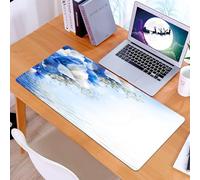 KDWJS Tapis de Souris XXL Speed Gaming - 90x40 cm - Base en Caoutchouc antidérapant Extended - Améliore la précision et la Vitesse - Bleu Clair, hortensias Bleus et Iris Blancs sur la mer Ro