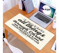 KDWJS Tapis de Souris XXL Speed Gaming - 90x40 cm - Base en Caoutchouc antidérapant Extended - Améliore la précision et la Vitesse - Lettrage biblique, Art chrétien, Je Peux Tout par celui Qui me for