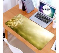 KDWJS Tapis de Souris XXL Speed Gaming - 90x40 cm - Base en Caoutchouc antidérapant Extended - Améliore la précision et la Vitesse - Décoration d'automne, Lever de Soleil sur Un Champ d'herbe de prai