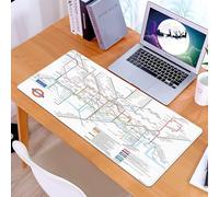 KDWJS Tapis de Souris XXL Speed Gaming - 90x40 cm - Base en Caoutchouc antidérapant Extended - Améliore la précision et la Vitesse - Carte vectorielle du réseau de Transport Souterrain du métro. Plan