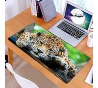 KDWJS Tapis de Souris XXL Speed Gaming - 90x40 cm - Base en Caoutchouc antidérapant Extended - Améliore la précision et la Vitesse - Jungle, Jaguar d'Amérique du Sud, Faune, Carnivore, en Voie de dis