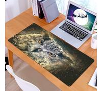 KDWJS Tapis de Souris XXL Speed Gaming - 90x40 cm - Base en Caoutchouc antidérapant Extended - Améliore la précision et la Vitesse - Un Hibou spectaculaire avec des Plumes détaillées et des Regards é