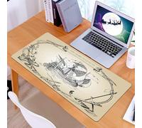 KDWJS Tapis de Souris XXL Speed Gaming - 90x40 cm - Base en Caoutchouc antidérapant Extended - Améliore la précision et la Vitesse - Conte Maritime dessiné : Un voilier Vintage entouré de Symboles na