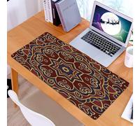 KDWJS Tapis de Souris XXL Speed Gaming - 90x40 cm - Base en Caoutchouc antidérapant Extended - Améliore la précision et la Vitesse - Motif Ethnique Vintage. Modèle pour Carte de félicitations, Menu e