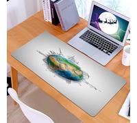 KDWJS Tapis de Souris XXL Speed Gaming - 90x40 cm - Base en Caoutchouc antidérapant Extended - Améliore la précision et la Vitesse - Terre, Planète Terre Globe Continents Réalistes Géographie Thème C
