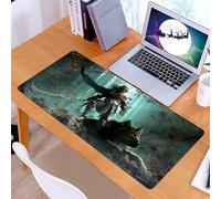 KDWJS Tapis de Souris XXL Speed Gaming - 90x40 cm - Base en Caoutchouc antidérapant Extended - Améliore la précision et la Vitesse - Un Chasseur Elfe Brutal, armé d'une Glaive, se Dresse fièrement su