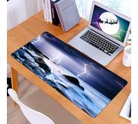 KDWJS Tapis de Souris XXL Speed Gaming - 90x40 cm - Base en Caoutchouc antidérapant Extended - Améliore la précision et la Vitesse - Lago, Tempesta estiva Lampeggia Sopra Le Rocher nell'oceano Incub