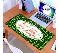 KDWJS Tapis de Souris XXL Speed Gaming - 90x40 cm - Base en Caoutchouc antidérapant Extended - Améliore la précision et la Vitesse - Citation, Embrasse-Moi, Je suis Irlandais, Texte avec des lèvres e