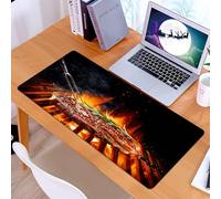 KDWJS Tapis de Souris XXL Speed Gaming - 90x40 cm - Base en Caoutchouc antidérapant Extended - Améliore la précision et la Vitesse - Entrecôte de bœuf grillée au romarin, Poivre et sel - Barbecue