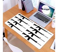 KDWJS Tapis de Souris XXL Speed Gaming - 90x40 cm - Base en Caoutchouc antidérapant Extended - Améliore la précision et la Vitesse - Noir et Blanc, Huit Silhouettes d'armes différentes montrent Diver