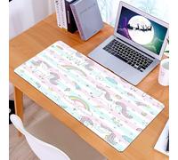 KDWJS Tapis de Souris XXL Speed Gaming - 90x40 cm - Base en Caoutchouc antidérapant Extended - Améliore la précision et la Vitesse - Motif sans Couture avec d'adorables Licornes féeriques. Idéal pour