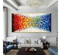 KDXAOBEI Couleur abstraite décoration murale rouge et bleu arbre mur Art peinture sur toile impressions oeuvre moderne lourd décor à la maison 60x120cm (24x47in) sans cadre