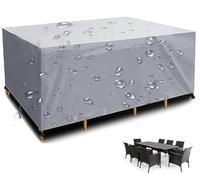 KDXAOBEI Housse Salon De Jardin 315x160x74cm Couverture Bâche Etanche Robuste De Protection 600d pour Mobilier De Jardin Rectangulaire,Imperméable, Anti-UV,Vieillissement, avec Cordon,Noir