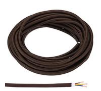 KDYVK Fil Rond recouvert de Tissu, 32,8 Pieds 18AWG 3 Fils Cordon électrique tissé Vintage for Projet de Bricolage de Suspension, Marron foncé(Dark Brown,32.8ft)