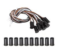 KDYVK Interrupteur magnétique à Lames, Lot de 10, capteur de Contact d'alarme à Anneau NO NC, capteur de Porte encastré Filaire, Interrupteur de Contact de fenêtre for système d'alarme, Marron(Brown)