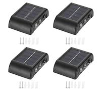 KDYVK Lampes solaires d'extérieur étanches, Lot de 6 Appliques murales LED for décoration, terrasse, Marche, escalier, clôture, Porche et Patio, Blanc Froid(Warm White)