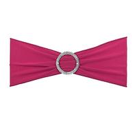 KDYVK Lot de 25 nœuds de Chaise Extensibles de 35,6 x 12,7 cm avec Boucle coulissante for décorations de Banquet de Mariage, Marron Clair(Rose Red)