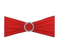 KDYVK Lot de 25 nœuds de Chaise Extensibles de 35,6 x 12,7 cm avec Boucle coulissante for décorations de Banquet de Mariage, Marron Clair(Red)