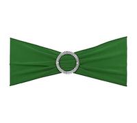 KDYVK Lot de 25 nœuds de Chaise Extensibles de 35,6 x 12,7 cm avec Boucle coulissante for décorations de Banquet de Mariage, Marron Clair(Dark Green)