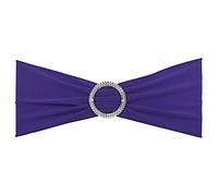 KDYVK Lot de 25 nœuds de Chaise Extensibles de 35,6 x 12,7 cm avec Boucle coulissante for décorations de Banquet de Mariage, Marron Clair(Dark Purple)