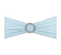 KDYVK Lot de 25 nœuds de Chaise Extensibles de 35,6 x 12,7 cm avec Boucle coulissante for décorations de Banquet de Mariage, Marron Clair(Sky Blue)
